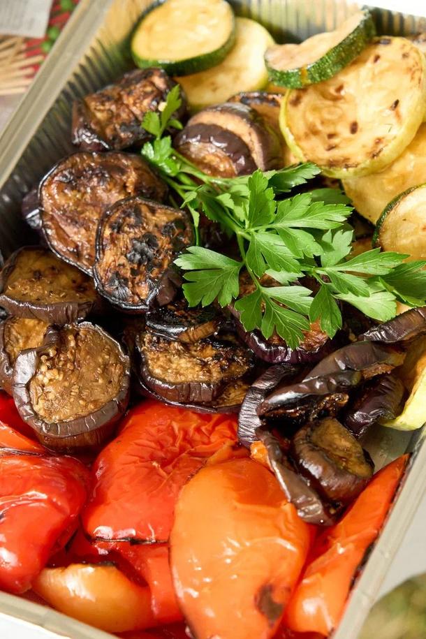 Овощи гриль (грибы, баклажан, кабачок)